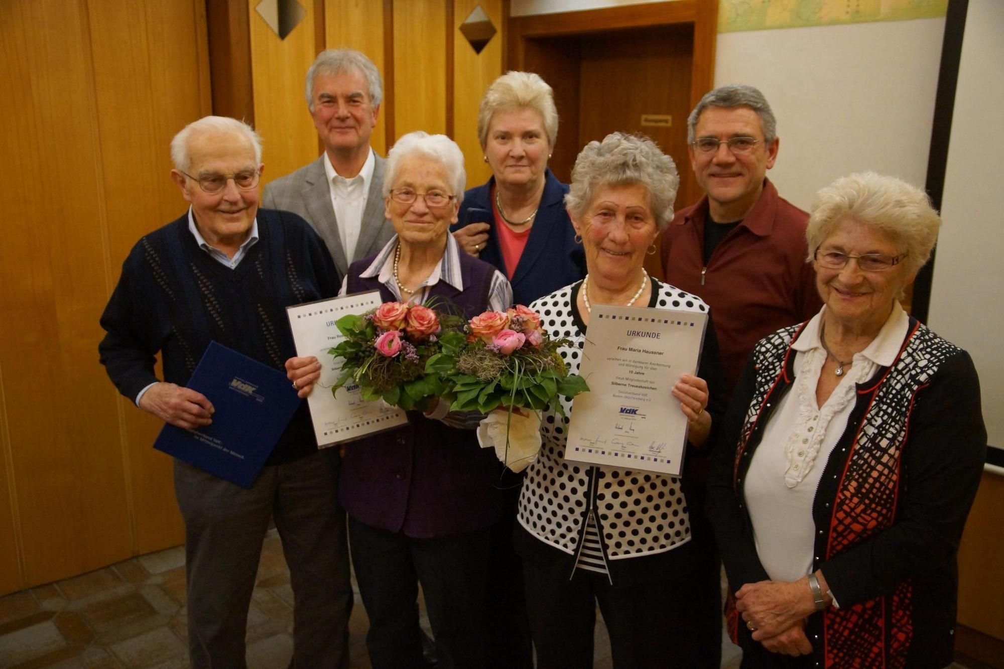 Vdk Hofen Ehrt Seine Jubilare