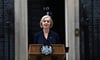Letzter Auftritt als Premierministerin: Liz Truss bei ihrer Rede am Donnerstag in der Londoner Downing Street.