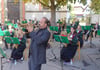 Der italienische Trompeter Andrea di Mario, hier am Tenorhorn, spielt zusammen mit den Musikern aus Fulgenstadt.