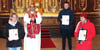 Kirstin Mark (von links), Pfarrer Gianfranco Loi, Christopher Hog und Brunhilde Barth.