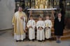 In Dürbheim haben noch einmal drei Jungen ihre heilige Erstkomunnion mit Pfarrer Robert Aubele und Gemeindereferentin Michaela Maier gefeiert.