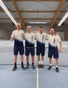 Die Tennis-Herren des TC Bad Schussenried freuen sich über den Meistertitel: (von links) Jakob Sude, Michael Walser, David Gaissert und Bernd Elshof.