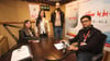 Die Moderatorin Nermin Suleiman, Shahnaz Haji Hindi aus der Verwaltung, Geschäftsführer Dilawer Behlawe und Moderator Ahmed Haji (von links) gestalten das Programm des Flüchtlingssenders Radio Mevan im nordirakischen Camp Domiz: „Wir sind die Stimme der Flüchtlinge.“