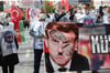  Emmanuel Macron als Sündenbock: In Ankara protesierten Menschen gegen Frankreichs Präsidenten.