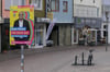  In der Karlstraße stoßen Wahlplakate auf gähnende Leere.
