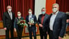  Bürgermeister Willi Feige, Christina Atalay mit Ehemann und Wahlsieger Danyel Atalay, Riesbürgs Bürgermeister Willibald Freihart sowie sein Bopfinger Amtskollege Gunter Bühler (von links).