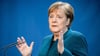 Bundeskanzlerin Merkel sieht in Sachen Corona-Krise einen "Hoffnungsschimmer". Foto: Michael Kappeler/dpa-POOL/dpa