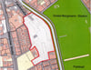 Die Planskizze zeigt – rot umrandet – das Gebiet, das von einer Gewerbe- in eine Wohnbaufläche umgewandelt werden soll.