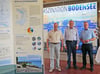 Sie freuen sich über die gelungene neue Ausstellung zur „Faszination Bodensee“: Harald Hetzenauer (ISF), Ulrich Müller und Wolfgang Vögele (Firma Lacon).