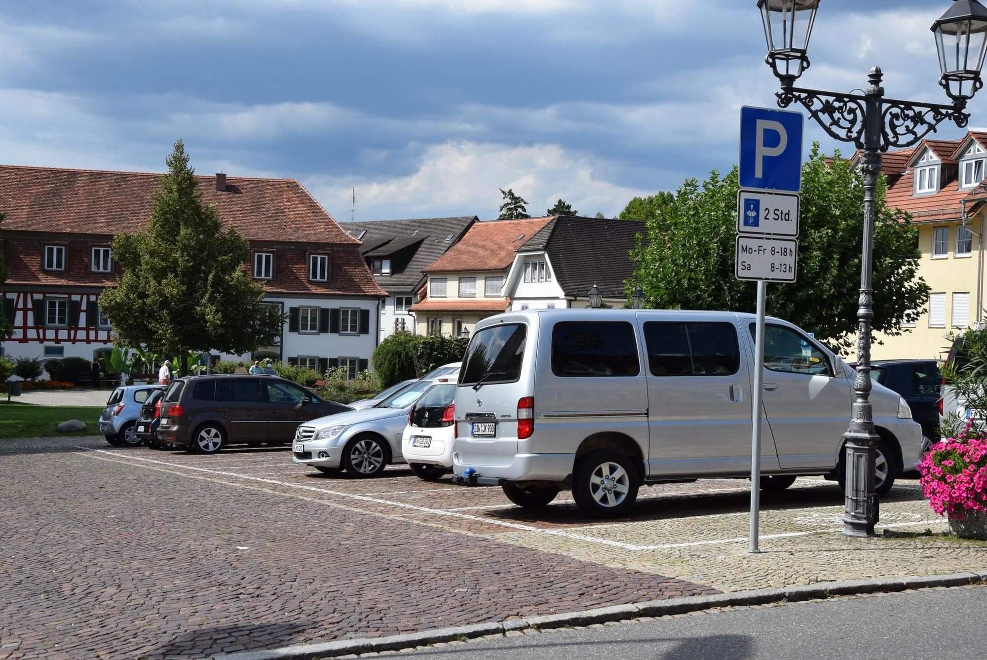 Blaue Zone Freie Parkplätze für die Kunden