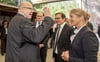 Minister Peter Altmaier zu Gast im Kraftwerk in Rottweil, begrüßt von Oberbürgermeister Ralf Broß, IHK-Hauptgeschäftsführer Thomas Albiez und IHK-Präsidentin Birgit Hakenjos-Boyd (von links).