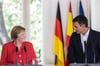Politische Zweisamkeit: Angela Merkel auf der Pressekonferenz mit Spaniens Premier Pedro Sanchez am Samstag im südspanischen Sanlúcar de Barrameda, am Rande des Nationalparks Doñana.