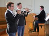 Festliche Musik für Trompeten und Orgel brachte das Trio Toccata in die Ailinger St. Johanneskirche. Von links Daniel Bucher, Florian Keller und Patrick Brugger.
