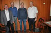  Die Jubilare der Deichelmauszunft (v.l.) Manfred Scheffler, Steffen Scheffler und Winfried Oberist zusammen mit Präsident Steffen May.