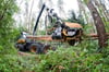 Ein sogenannter Harvester bei der Waldarbeit: Nach dem Willen der Grünen sollen die Regeln für das Bewirtschaften der Wälder in Baden-Württemberg strenger werden, um den Boden stärker zu schützen.