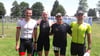Die Triathleten des SV Sulmetingen sind in Ebersweiler angetreten. Von links im Bild: Bernd Lucas, Tobias Wurtz, Reinhold Türr und Joshua Mertel.