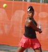 
Hofft auf eine große Karriere als Tennisprofi: Annaelle Roch aus Guadeloupe, die beim Müller-Cup den Doppelwettbewerb gewann, im Einzel aber in der dritten Runde ausschied. 
