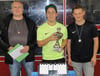 Die Sieger des Eggenroter Tischtennis-Turniers von links: Bernd Rauser, Lukas Köder und Luca Dreher.