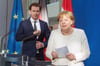 Zu Besuch in Berlin: Der österreichische Bundeskanzler Sebastian Kurz wird von Angela Merkel im Kanzleramt empfangen.