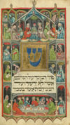 
Die Schau in Konstanz vereint zahlreiche prachtvolle Handschriften. Unser Bild zeigt einen Ausschnitt aus einem Blatt der Darmstädter Haggadah (14. Jahrhundert) zum jüdischen Pessachfest.

