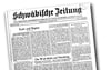 
Ausschnitt Titelblatt der „Schwäbischen Zeitung“ vom 4. Dezember 1945. 
