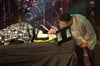 
Chelo von „SAM“ auf der Bühne im Gespräch mit DJ Frank Key. 

