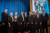 Rentner und Jubilare mit Geschäftsführern unter sich (von links): Matthias Knoll, Rimma Schott, Johann Miller, Achim Schädler, Peter Widmann, Markus Michelberger, Arno Arnegger, Ralf Burkhart, Jürgen Knoll.