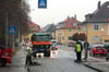 Stau auf der Konrad-Adenauer-Straße in Ellwangen. Sanierungsarbeiten sind schuld daran.