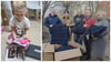 Der Hilfskonvoi aus Bodolz hat Schuhkartons mit Geschenken und warme Jacken dabei.