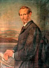 Josef von Kopf. Porträt Öl a. Leinwand 1859 von Joh. Jac. Dorner. Im Hintergrund die Donau und der Bussen. Als Riedlinger Leihgabe im Sitzungssaal Unlingen.