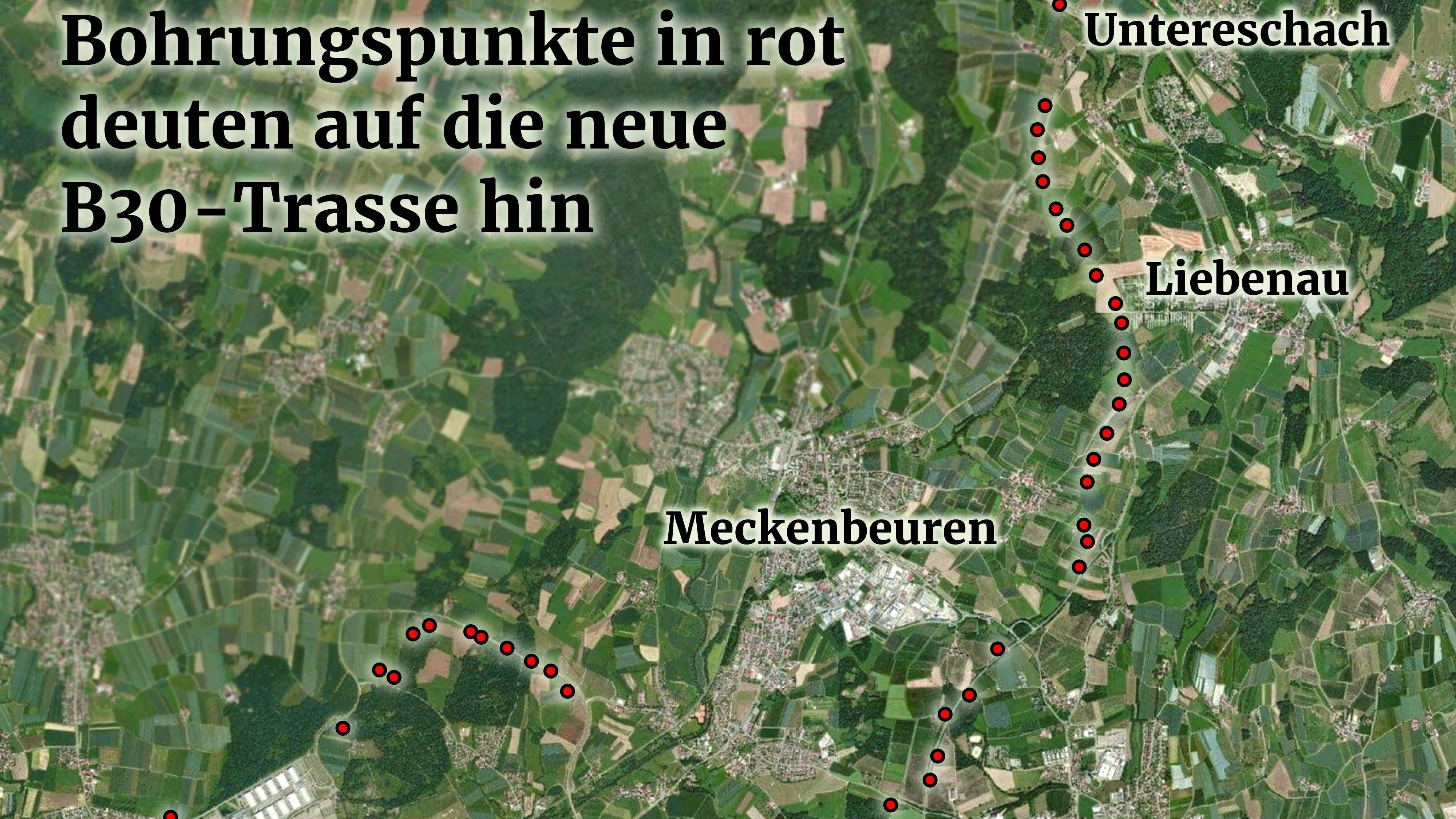 Bundesstraße B30 Neu Meckenbeuren: Bohrungen Im Untergrund