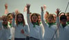 Kinder der Westerheimer Grundschule am Sellenberg singen ihr „Biosphärenlied“.