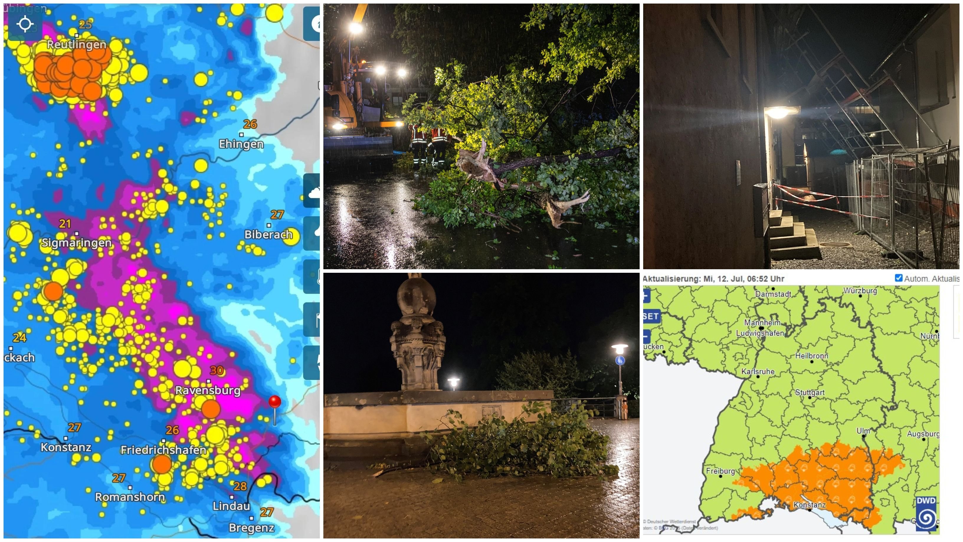 Unwetter Aktuell: Schweres Gewitter In Schwaben Und Am Bodensee