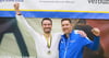 Landesmeister Alexander Schlachter und Trainer Kai Penteker freuen sich über Gold in der Männer-Schwergewichtsklasse.