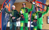 Siegerehrung bei der Deutschen Meisterschaft im Telemark mit Maximilian Mann auf dem 3. Platz (rechts).