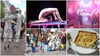 Stadtfest, Zirkus, Kneipentour, Zwiebelkuchenfest oder Fasnet (im Uhrzeigersinn von links): In der Stadt Tuttlingen ist 2024 wieder einiges geboten.