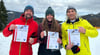 Starkes Team vom Ski-Club Aalen (von links): Martin Klein (dritter Platz), Karola Schiele (erster Platz) und Bernd Rudasi (zweiter Platz) freuen sich über ihre Erfolge im Parallel-Slalom beim Merckle Pokal in Oberjoch.