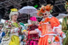 Die Marktfrauen feiern am Faschingsdienstag beim Tanz der Marktweiber auf dem Viktualienmarkt auf der Bühne.
