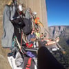 Friends work for a week on a 1000 meter high Felswand