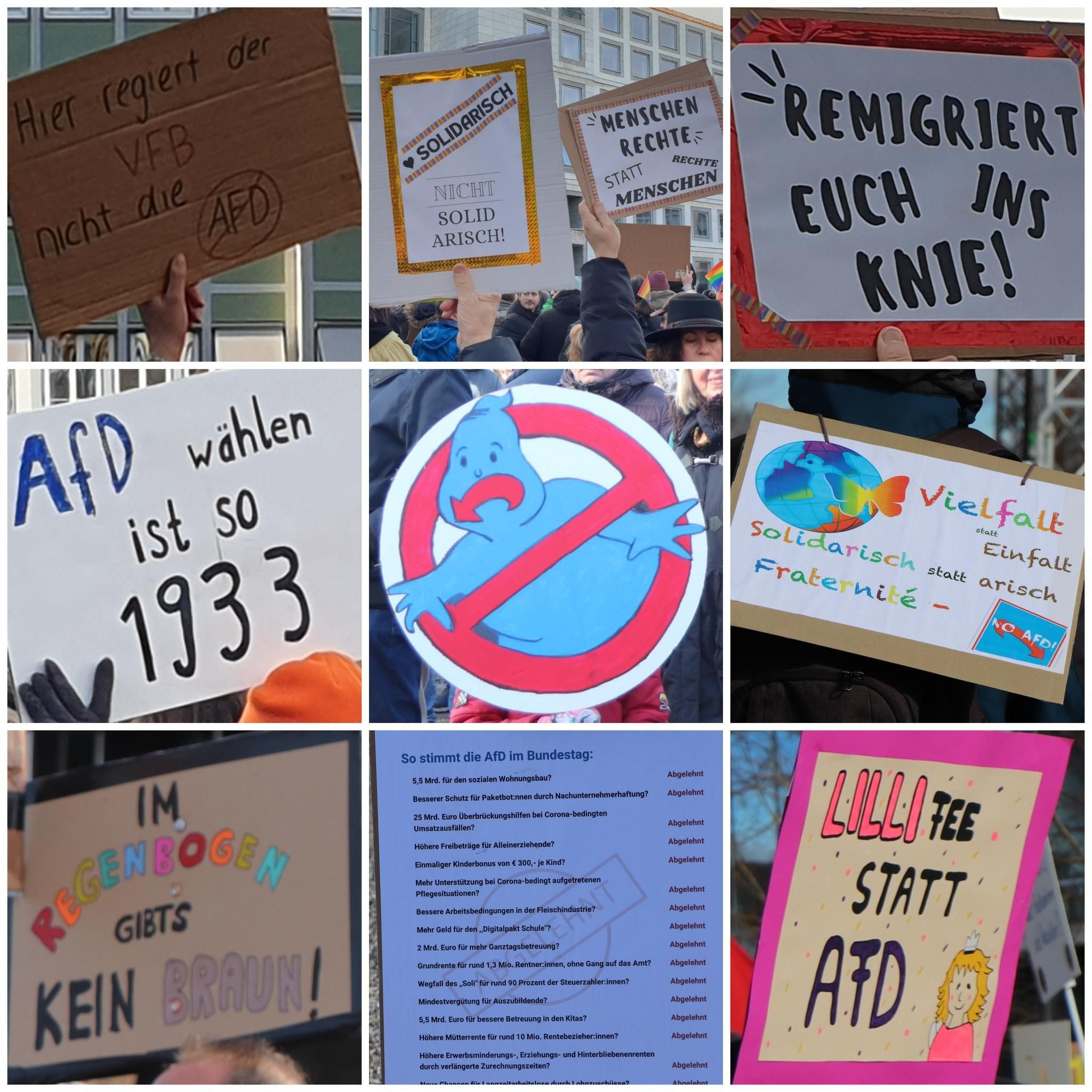 Die kreativsten Schilder für Demonstrationen gegen Rechts