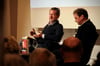 Ex-Bild-Chef Kai Diekmann und Peter Unfried bei der Buchvorstellung von „Ich war Bild“ im Ravensburger Schwörsaal.