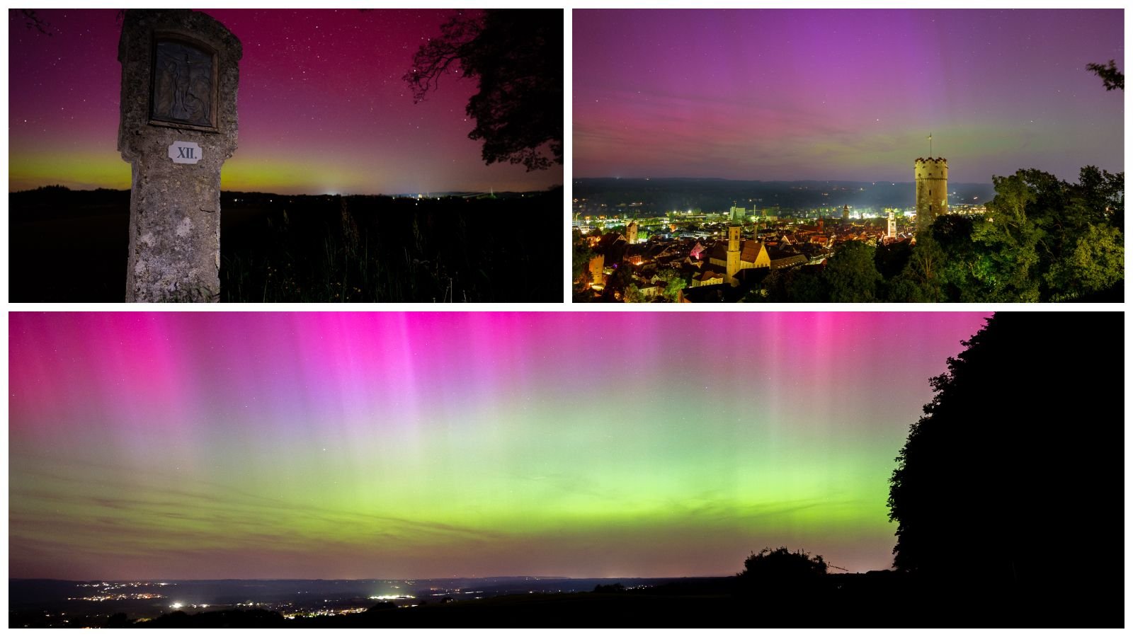 Aurora boreal sobre Alemania hoy: escena en vídeo
