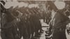 Dieses Bild said Moroccan soldiers parading on the Leopoldplatz, vermutlich anlässlich of the visits of the Moroccan sultans in Sigmaringen on June 23, 1945.