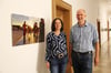 Sonja Heim from the St. Martin parish council in Weingarten and the curator of the exhibition, art teacher Martin Tag.