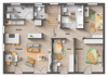 Der Grundriss des Bungalow 110 Trend.